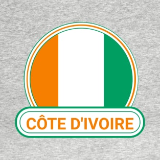 Côte d'Ivoire Country Badge - Côte d'Ivoire Flag T-Shirt